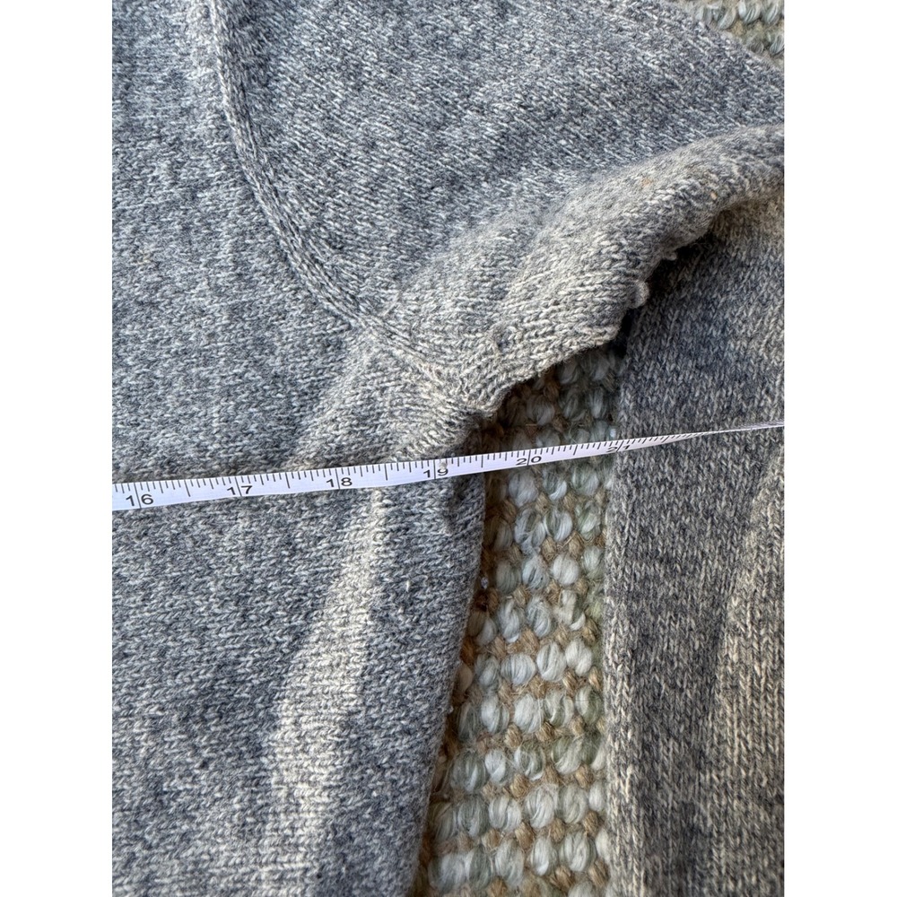 Moth Anthropologie Gray Wool Blend Ruffle Bubble Trim Cardigan Sweater Large - Picture 6 of 7